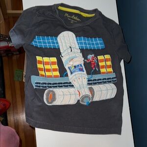 Mini Boden Gray Spacecraft T-Shirt